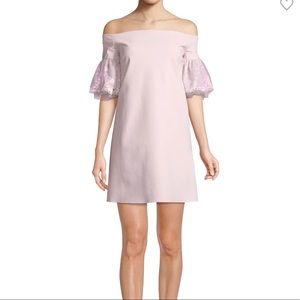 NWT Chiara Boni Joelle lace-sleeves mini cocktail dress